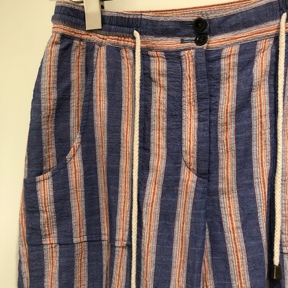 Anthropologie Elevenses Beach Striped Roll Up Pants XS - Picture 6 of 10